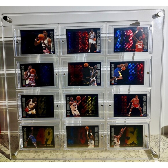 1994-95 Skybox NBA Hoops Big Numbers Cards Set of 12 with Acrylic Display - Picture 2 of 16